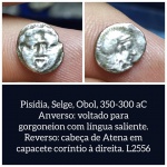 L2556 Moeda atribuida a Pisidia obol de Prata, cunhada entre 350-300 a.C