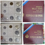 Estojo San Marino com Moedas Comemorativas incluindo uma F.A.O e uma de Prata de alto valor, baixa tiragem desses estojo originais. Peças de alto valor.
