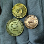 345 - Set 3 Moedas Alemanha 1, 5 e 10 Pfennig