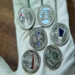 369 - Set 6 Moedas Panamá, série do 100° Aniversário do Canal do Panamá 2016. Moedas Colorizadas