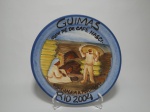 Prato boa lembrança em cerâmica GUIMAS - RIO 2004. Num pé de café nasci... Homenagem a Portinari. Mede 26 cm de diâmetro.
