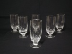 Seis taças para água em cristal com lapidação dedão.