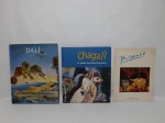 LIVRO (3) - a) "Salvador Dalí - 1904 - 1989" A Conquista do Irracional. Gilles Néret. b) "Chagall" Le poète aux ailes de peintre. c) "Pablo Picasso" Curador Geral Camille Masrour.