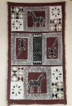 Paneau africano decorado com animais e geométricos. Namíbia. 150 x 86cm.