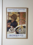 "Bonnard-Fondation de L'Hermitage" poster de exposição, 56 x 39cm. Moldura com vidro.