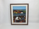 GERVÁSIO TEIXEIRA (Frei Paulo, SE 1952) "Soldadores" óleo sobre tela, 35 x 27cm. Assinado e datado 1981, frente e verso.