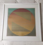 DIONÍSIO DEL SANTO (Colatina, ES 1925 - Vitória, ES 1999) "Permuta: XLIV" serigrafia colorida, 1/1, 57 x 57cm. Assinada e datada 1978. Moldura com vidro.