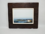 WELLINGTON (Aracaju, SE 1951) "Paisagem com marinha" óleo sobre tela, 16 x 22cm. Assinado. Moldura 31 x 35cm.