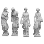 Conjunto de quatro esculturas de mármore italiano de Carrara, representando as quatro estações, Prim
