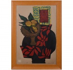EMANOEL ARAUJO (Bahia 1940 - SP, 2022) Sem título - Xilogravura s/ papel 93 x 65 cm.  Ass. inf. dire