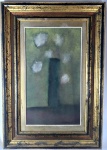 PAULO WALLENSTEIN - Quadro com pintura de óleo sobre cartão colado em madeira , 61 cm X 42 cm com moldura e 41,5 cm X 23,5 cm sem moldura, assinado no C.I.D., datado de 1964. OBS.: PINTOR, DESENHISTA E PROFESSOR, CURSOU O INSTITUTO DE BELAS ARTES NO RIO DE JANEIRO (1958-1960), ESTUDANDO DESENHO COM ORLANDO TERUZ E GRAVURA COM EDITH BEHRING. PARTICIPOU DE EXPOSIÇÕES COLETIVAS, TAIS COMO: SALÃO DE ARTES PLÁSTICAS DO INSTITUTO BRASIL-ESTADOS UNIDOS - RIO DE JANEIRO (1960), MUSEU DE ARTE MODERNA - RIO DE JANEIRO (1968/1969), DENTRE OUTRAS. EXPÔS INDIVIDUALMENTE: SALA CECÍLIA MEIRELES, COM PATROCÍNIO DA SECRETARIA DE CULTURA DO RIO DE JANEIRO (1971). ANTÔNIO BENTO ESCREVEU A SEU RESPEITO "PELA CAPTAÇÃO DA FACE OBSCURA DO HOMEM, QUE É MATERIALIZADA PELO RELEVO E A COR, A ARTE DESSE PINTOR ASSUME POR VEZES UMA INQUIETANTE PROFUNDIDADE. É COMO UMA CARAPAÇA DE MATÉRIA".