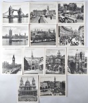 Coleção de 10 fotografias antigas em preto e branco de pontos turísticos da Cidade de LONDRES / INGLATERRA, sem identificação do fotógrafo, 8,5 cm X 7 cm.