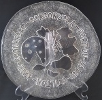 Grande prato em vidrão para queijos e vinhos, 31 cm de diâmetro.