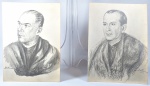 CELLI, L. - Par de retratos feitos a mão com grafite, um assinado e datado no C.I.D e outro apenas assinado no C.I.E, 16 cm X 11,5 cm.