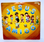 Disco de Vinil - LP Jesus Amigo, Canarinho do Liceu Coração de Jesus - Possui encarte com letra das músicas - Ano: 1987 - Canções Infantis para Encontros, Catequese e Missa Com Crianças -COMEP - Medida: 31 x 31 cm.