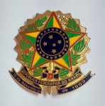 Lindo e grande PIN representando - Brasão República Federativa do Brasil - Metal com detalhes esmaltados. Medida : 6 cm x 5,5 cm x 1 cm.