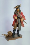 NECA - Lindo, conservado e original boneco de coleção - CAPITÃO TEAGUE - Piratas do Caribe - Fim do Mundo -  Material: PVC - Articulado - Acompanha base, corda, revólver, espada e chapéu  - NECA TOYS 2007 Disney - Medida: 20 cm de altura x 11 cm 10 cm de base.