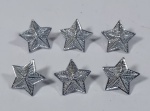 Exército Brasileiro - 6 estrelas de Platina em metal cromado sem uso - Aspirante - Etmetal - Medida: 2 cm x 2 cm x 1 cm.