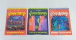 3 Livros de Coleção - Goosebumps - Sendo ''ACAMPAMENTO FANTASMA'' ''COMO MATAR UM MONSTRO'' ''BEM-VINDO À CASA DOS MONSTROS'' - Autor: R. L. Stine - Editora: Fundamento - Brochura - Possui aproximadamente mais de 100 páginas - Muito conservado - Medida: 23 x 16 cm.