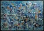 BANDEIRA 1964, ABSTRATO, ÓLEO SOBRE TELA, ESTA OBRA É RARIDADE DESTA FAZE DO ARTISTA,  ASSINADO E DA