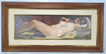 Juarez Machado - Nú feminino, óleo s/ tela, 27x82cm. Assinado.