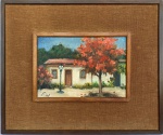 FELIZITAS WIRKNER - Casario,  OST assinado CIE, med. 27x19cm com moldura em madeira patinada med. 49x41cm