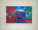 Assinatura Não Identificada - OST - `Salvador/Saveiros` -  Assinado e datado 77 no verso. Med.: 22,5x33cm e com moldura em madeira 40x51cm.