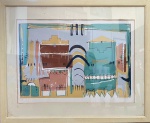 ELIZABETH CORTELLA - Gravura tiragem 24/50 - `Sem Título`. Med.: 45x60cm e com moldura em madeira e proteção de vidro 65x80cm.