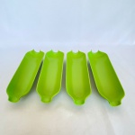 PLACE - Lote com 4 (quatro) travessas para servir milho cozido de plástico. Med.: 22x7x3cm (CxLxA)