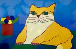 Aldemir Martins (1922-2006) - "Gato Amarelo" - Serigrafia em Giclée assinada CID med 50x70 Tiragem 100/100 - Sem moldura - Edição do Instituto Aldemir Martins