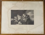 FRANCISCO GOYA - Reprodução da obra That is not to be looked at, med. 20X15cm com moldura em madeira e proteção de vidro med. 35X28cm - Com etiquela da Galeria Varanda no verso. Apresenta manhas do tempo.