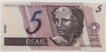 Cédula do Brasil - 5 reais - 1994 - C269a - REPOSIÇÃO (*) - Série 1 - FE - Feita na Alemanha