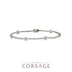 Pulseira em ouro branco 18k, com 1,80 ct em 120 diamantes, aprox.18 cm e 7,5 g.