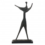 BRUNO GIORGI. Personagem, bronze rústico patinado. década 50. 100 cm altura, base de granito.