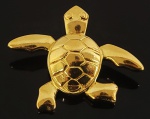 Pingente de Tartaruga Marinha em Ouro 18K peso 4,08 gr comp 21mm