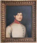 BARÃO STEFAN  ROHR VON DENTA  RETRATO EM ÓLEO SOBRE TELA APRESENTANDO O BARÃO STEFAN ROHR VON DENTA VESTIDO COM UNIFORME DE OFICIAL DA MARINHA DO IMPÉRIO AUSTRO HUNGARO. ERA FILHO DO BARÃO FRANZ FREIHERR ROHR VON DENTA, MARECHAL DE CAMPO DO IMPÉRIO AUSTRO HUNGARO. 78 X 65 CM . NOTA: BARÃO ROHR VON DENTA (1854-1927), de uma longa linhagem de oficiais militares do exército Real e Imperial da Áustria-Hungria. Foi o último Marechal de Campo do Império Austro Húngaro. Em 1917, durante a primeira guerra mundial, o BARÃO FRANZ FREIHERR ROHR VON DENTA passou a história de sua nação como o herói. No comando do exército conseguiu interromper a ofensiva romeno-russa na Batalha de Marasti