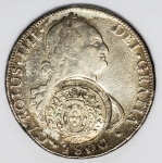 Numismática, BRASIL. 960 reis, Carimbo de Minas, S/8R, Santiago 1800, Carolus III 1800