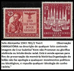 RARO PAR DE SELOS DA Alemanha 1943 781-2 Yvert - SELO EM ESTADO MINT DE CONSERVAÇÃO