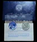 Usa  1 Dólar  1974 - Eisenhower Silver Dollar - Prata 0.400, 24.59g,  38.1mm - Km# 203a  Acompan