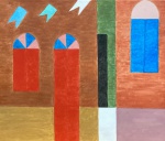 Alfredo Volpi, Bandeirinhas, têmpera sobre tela, medindo 54x64 cm - acompanha certificado família do