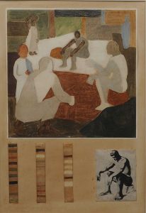 <b>PORTINARI, CÂNDIDO </b><br>(1903-1962)<br>Cacau<br>Guache s/ papel<br>Ass. cie <br>Reproduzido no Catálogo "Raisonné", vol. I pág. 465 FCO 4704<br>42 x 41,5 cm