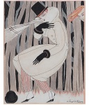 <b>VICENTE DO REGO MONTEIRO</b><br>(1899-1970)<br>Ventania<br>Técnica mista s/ papel<br>Ass. e datado 921, cid<br>24 x 19 cm