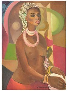 <b>DI CAVALCANTI, EMILIANO</b><br>(1897-1976)<br>Mulata com Torso<br>Óleo s/ tela<br>Ass. e datado 70, no centro inferior<br>100 x 73 cm