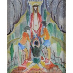 <B>GUIGNARD, ALBERTO DA VEIGA</B><BR>(1896-1962)<BR>Cristo na Coluna<BR>Óleo s/ tela<BR>Ass. e datado 58, cid e verso<BR>41 x 33 cm