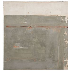<b>ANA MUGLIA</b><br>(1951)<br>Sem Título<br>Pigmento a óleo, cimento e vergalhão em tela vazada<br>Ass. e datado 1999, no verso<br>150 x 140 cm