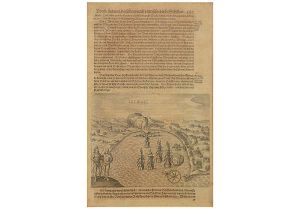 <b>THÉODOR DE BRY</b><br>(1528-1598)<br>Escola Belga<br>Val Paraíso<br>Gravura em metal<br>30 x 22 cm