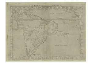 <b>GIACOMO GASTALDI</b><br>(c. 1500-1566)<br>Escola Italiana<br>Tierra Nova<br>Gravura em cobre<br>22 x 32 cm