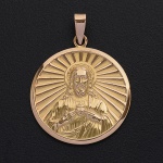 <B>Medalha</B> com a figura de Jesus Cristo, em ouro 18k, com o peso de 11,70 gramas.