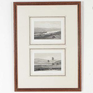 <b>VICTOR FROND</b><br> (1821-1881)<br>Les bords du Parahyba e ST. Fidelis<br>Pendant de litografias<br>50 x 31 cm