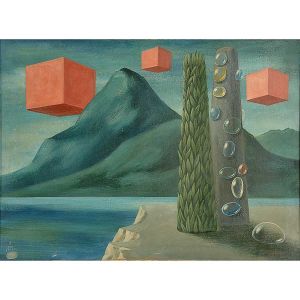 <b>WALTER LEWY</b><br>(1905-1995)<br>Sem título<br>Óleo s/ tela<br>Ass. e datado 1974, cie<br>61 x 82 cm
